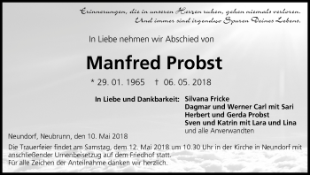 Anzeige von Manfred Probst von MGO
