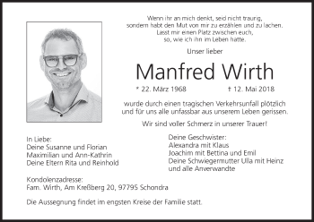 Anzeige von Manfred Wirth von MGO