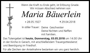 Anzeige von Maria Bäuerlein von MGO