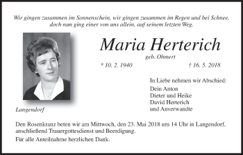 Anzeige von Maria Herterich von MGO