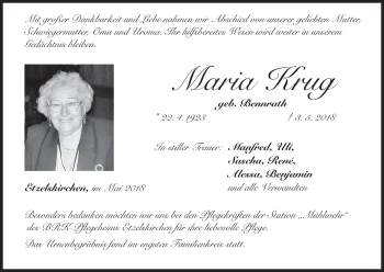 Anzeige von Maria Krug von MGO