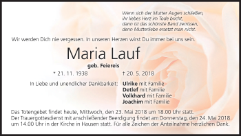 Anzeige von Maria Lauf von MGO