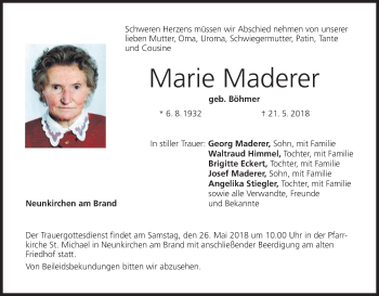 Anzeige von Marie Maderer von MGO