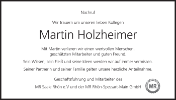 Anzeige von Martin Holzheimer von MGO