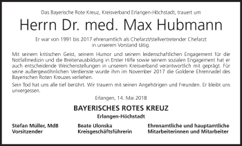 Anzeige von Max Hubmann von MGO