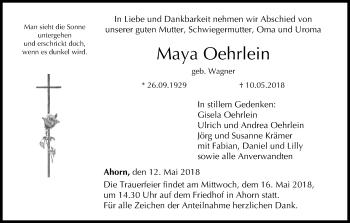 Anzeige von Maya Oehrlein von MGO