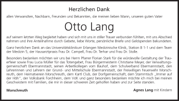 Anzeige von Otto Lang von MGO