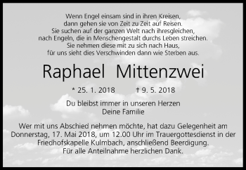 Anzeige von Raphael Mittenzwei von MGO