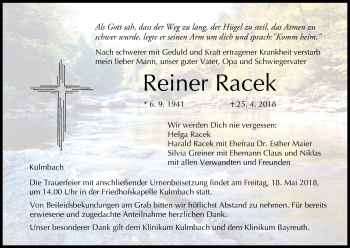 Anzeige von Reiner Racek von MGO