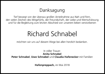 Anzeige von Richard Schnabel von MGO