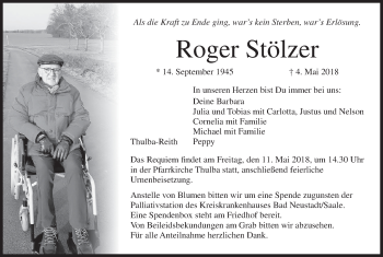 Anzeige von Roger Stölzer von MGO