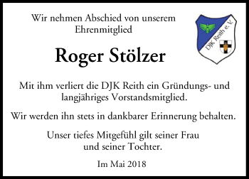 Anzeige von Roger Stölzer von MGO