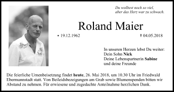 Anzeige von Roland Maier von MGO
