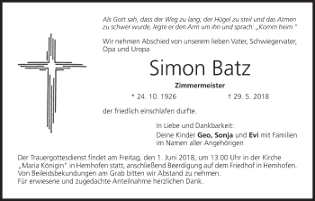 Anzeige von Simon Batz von MGO