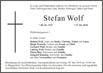 Anzeige von Stefan Wolf von MGO