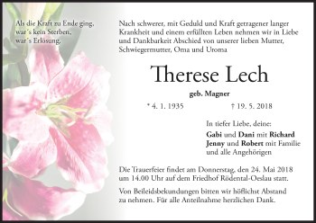 Anzeige von Therese Lech von MGO