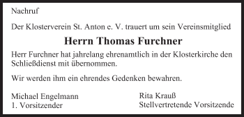 Anzeige von Thomas Furchner von MGO