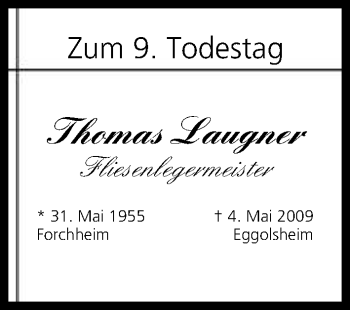 Anzeige von Thomas Laugner von MGO