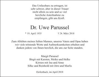 Anzeige von Uwe Parussel von MGO