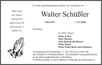 Anzeige von Walter Schüßler von MGO