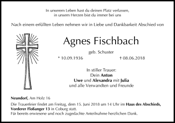 Anzeige von Agnes Fischbach von MGO