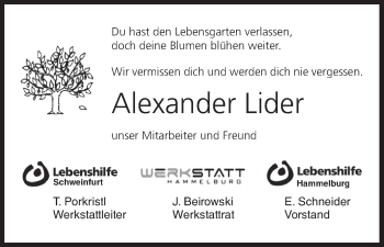 Anzeige von Alexander Lider von MGO