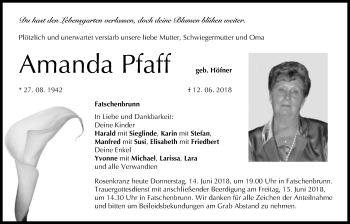 Anzeige von Amanda Pfaff von MGO