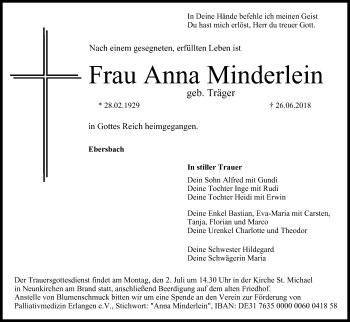 Anzeige von Anna Minderlein von MGO
