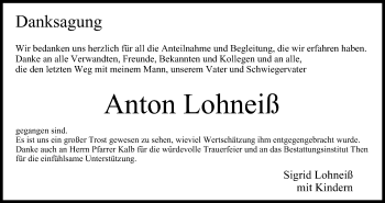 Anzeige von Anton Lohneiß von MGO