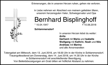 Anzeige von Bernhard Bisplinghoff von MGO