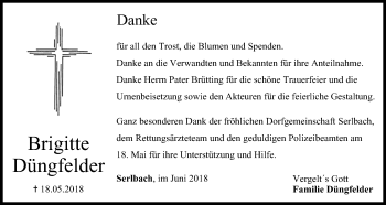 Anzeige von Brigitte Düngfelder von MGO