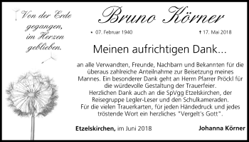 Anzeige von Bruno Körner von MGO
