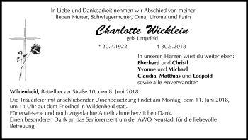 Anzeige von Charlotte Wicklein von MGO