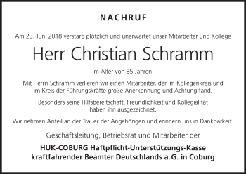 Anzeige von Christian Schramm von MGO