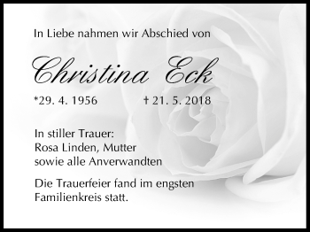 Anzeige von Christina Eck von MGO