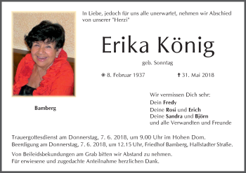 Anzeige von Erika König von MGO