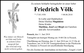 Anzeige von Friedrich Völk von MGO