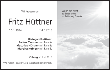 Anzeige von Fritz Hüttner von MGO