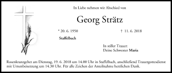 Anzeige von Georg Strätz von MGO