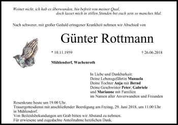Anzeige von Günter Rottmann von MGO