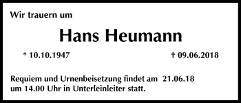 Anzeige von Hans Heumann von MGO