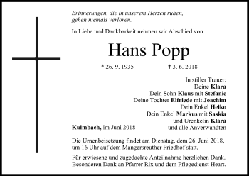 Anzeige von Hans Popp von MGO