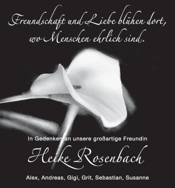 Anzeige von Heike Rosenbach von MGO