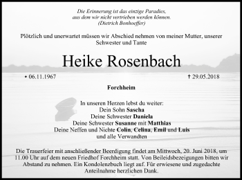 Anzeige von Heike Rosenbach von MGO