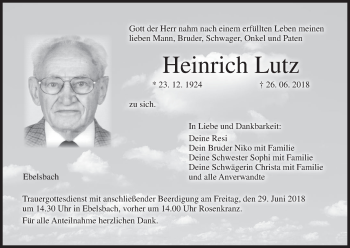 Anzeige von Heinrich Lutz von MGO