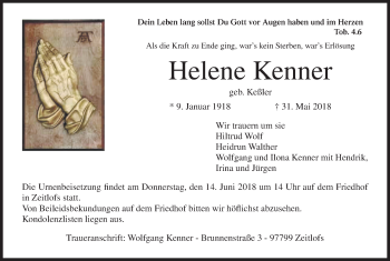 Anzeige von Helene Kenner von MGO
