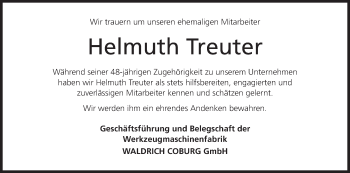 Anzeige von Helmuth Treuter von MGO