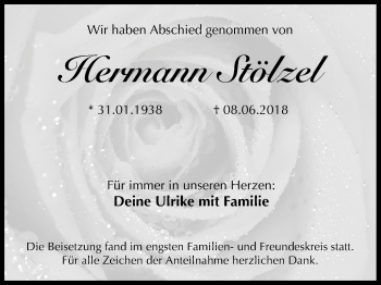 Anzeige von Hermann Stölzel von MGO