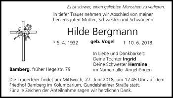 Anzeige von Hilde Bergmann von MGO