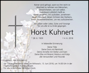 Anzeige von Horst Kuhnert von MGO